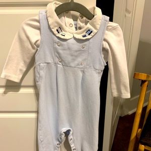 Crown and ivy two piece romper with train detail